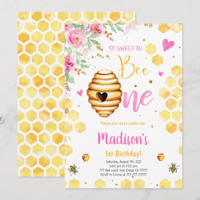 Inbjudan till gult bin (Fram/baksida)