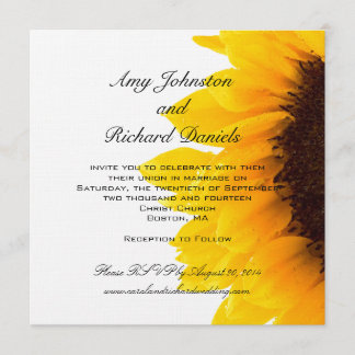 Inbjudan till Gult Black Sunblomma Wedding