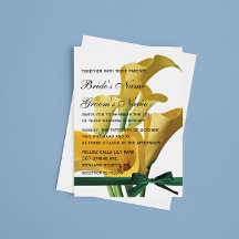 Inbjudan till gult Calla Lilies Elegant bröllop