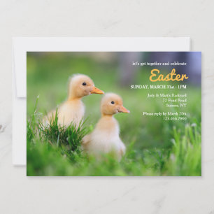 Inbjudan till gult Ducklings Påsk