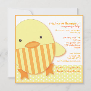 Inbjudan till Gult Ducky Neutralt Baby Shower