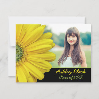 Inbjudan till gult Gerbera Flower Photo Studenten
