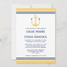 Inbjudan till gult Nautical Wedding