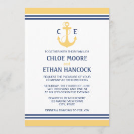 Inbjudan till gult Nautical Wedding