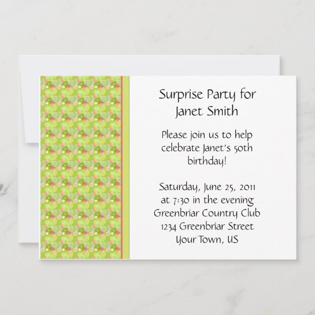 Inbjudan till Gult- och Rosa-part (Framsida)