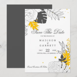 Inbjudan till gult och vita Löv