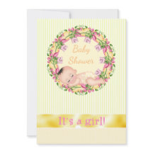 Inbjudan till gult Rand-sömnad för babyskor