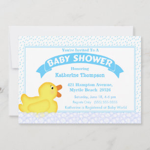 Inbjudan till gult Rubber Ducky Baby Shower