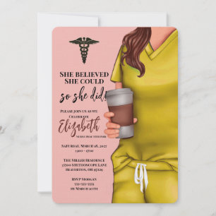 Inbjudan till gult Scrubs Nursing School Studenten
