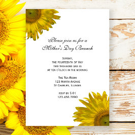 Inbjudan till gult Solblommor Mors dag Brunch