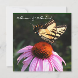 Inbjudan till gult Swallowtail Butterfly