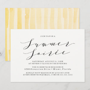 Inbjudan till gult Watercolor Summer Soiree Party