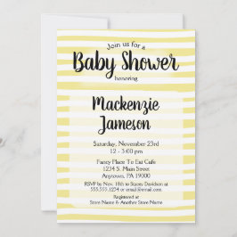 Inbjudan till gult White Rand Baby Shower