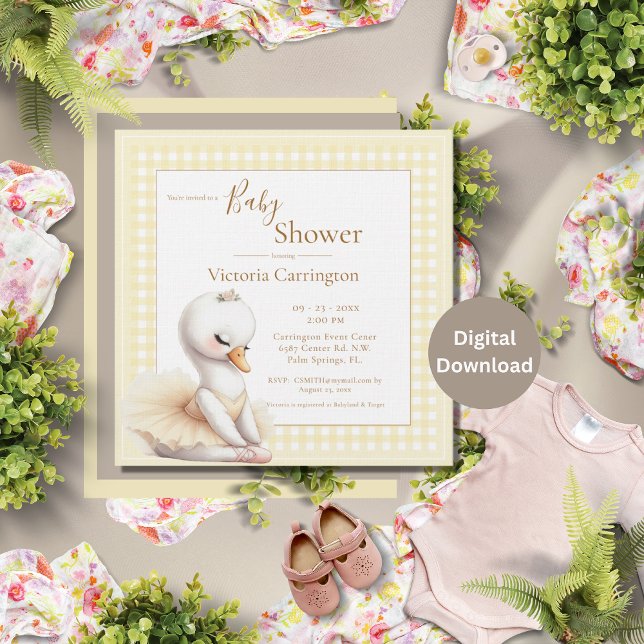 Inbjudan till Gulten Cute Ballerina Play Baby Show (Skapare uppladdad)