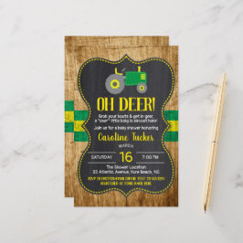 Inbjudan till Gulten Tractor Baby Shower för Rusti