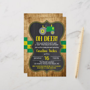 Inbjudan till Gulten Tractor Baby Shower för Rusti
