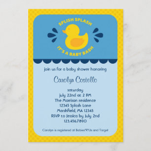 Inbjudan till gummi Ducky Baby Shower