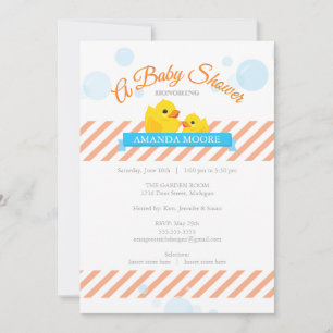 Inbjudan till gummi Ducky Baby Shower
