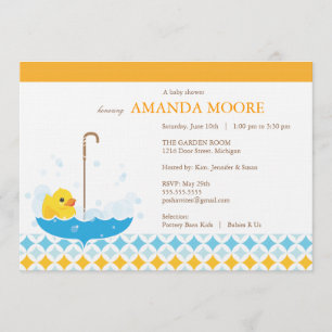 Inbjudan till gummi Ducky Baby Shower