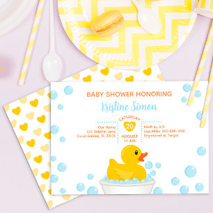 Inbjudan till gummibabyskor i Anka - Bubble Bath T
