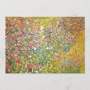 Inbjudan till Gustav Klimt Rosa Flowers