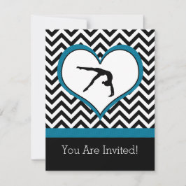 Inbjudan till Gymnastics Chevron Heart Personal Pa