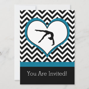 Inbjudan till Gymnastics Chevron Heart Personal Pa