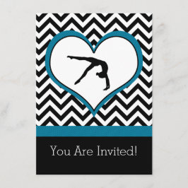 Inbjudan till Gymnastics Chevron Heart Personal Pa