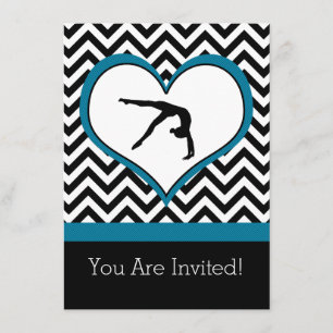 Inbjudan till Gymnastics Chevron Heart Personal Pa