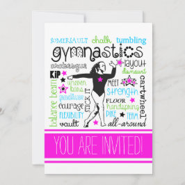 Inbjudan till Gymnastics Typography Party