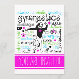 Inbjudan till Gymnastics Typography Party