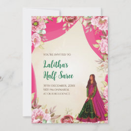 Inbjudan till Half Saree-ceremoni som Half saree-k