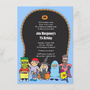 Inbjudan till Halloween Costume Party på födelseda