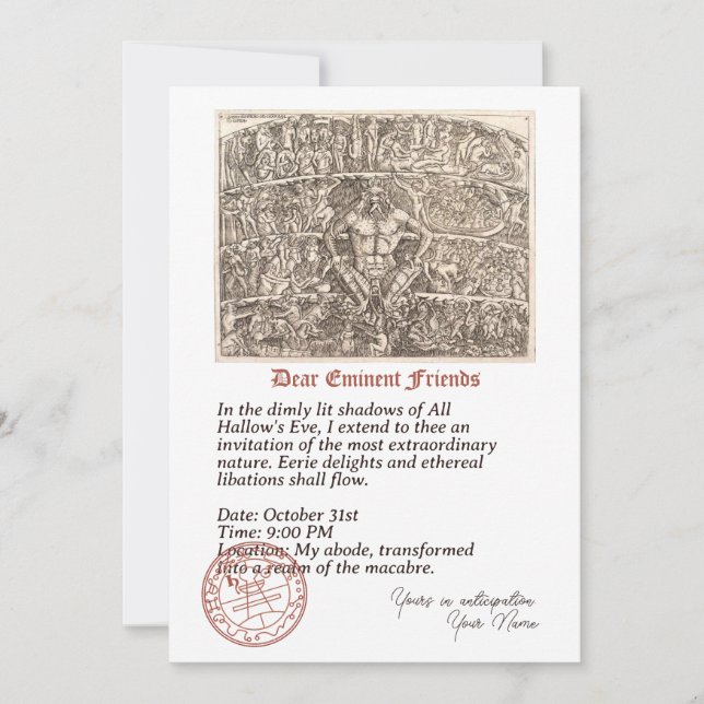 Inbjudan till Halloween-etheral libations (Framsida)