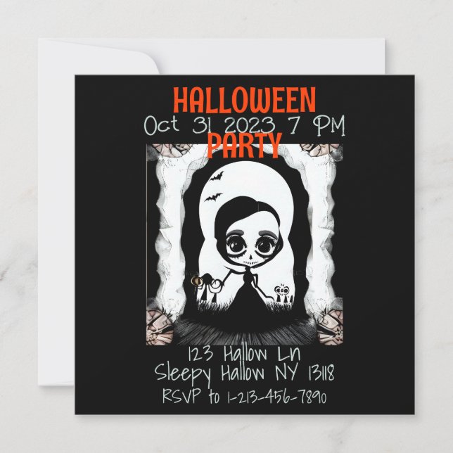 Inbjudan till halloween fest (Framsida)