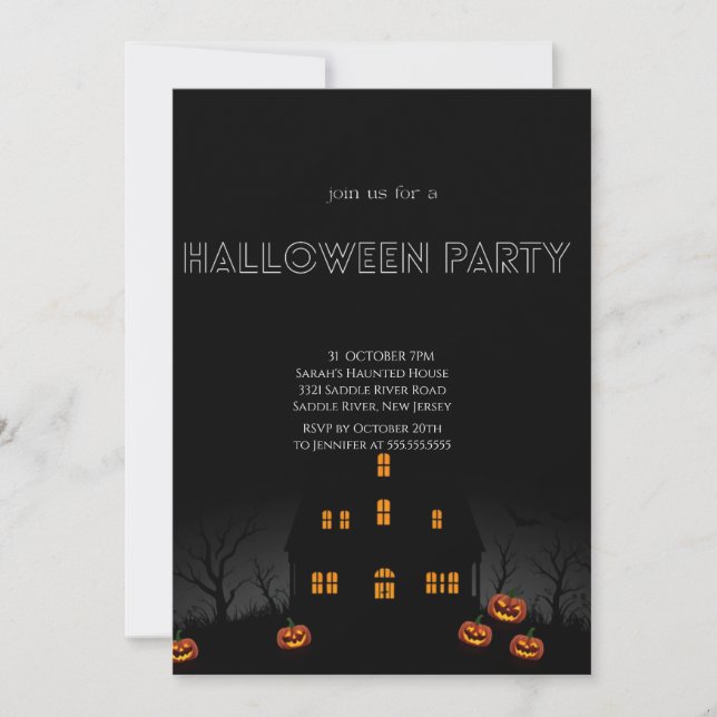 Inbjudan till halloween fest (Framsida)