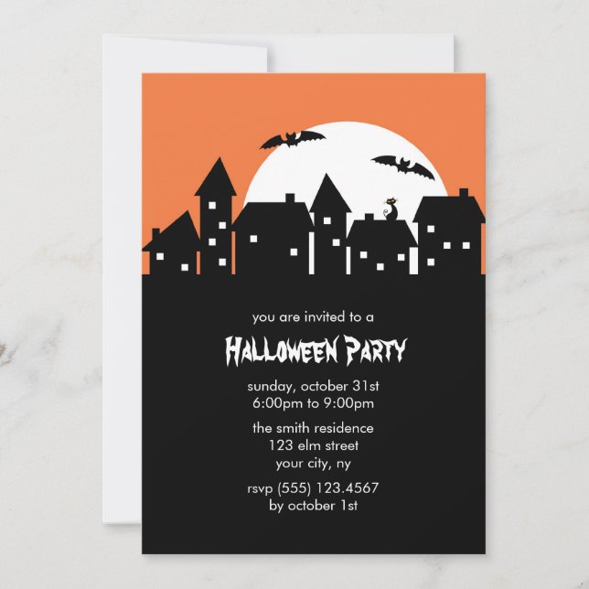 Inbjudan till halloween fest (Framsida)