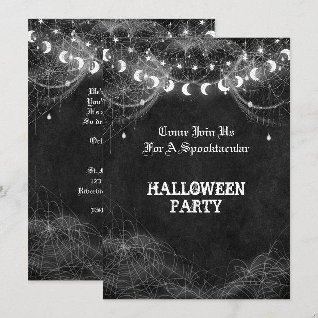 Inbjudan till halloween fest (Fram/baksida)