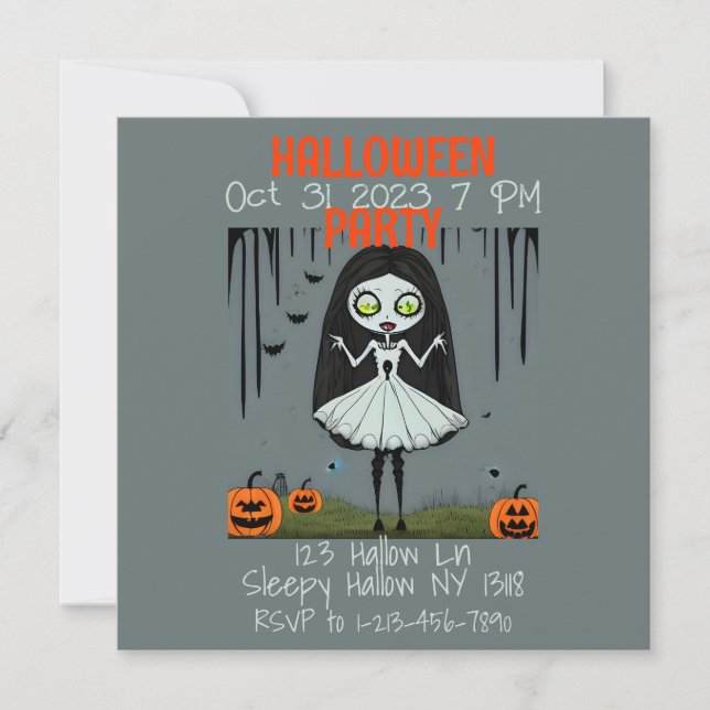 Inbjudan till halloween fest (Framsida)