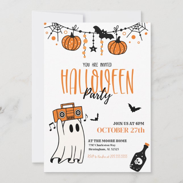 Inbjudan till halloween fest (Framsida)