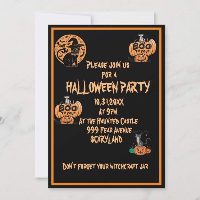 inbjudan till halloween fest (Framsida)