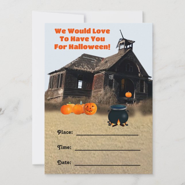 Inbjudan till halloween fest (Framsida)
