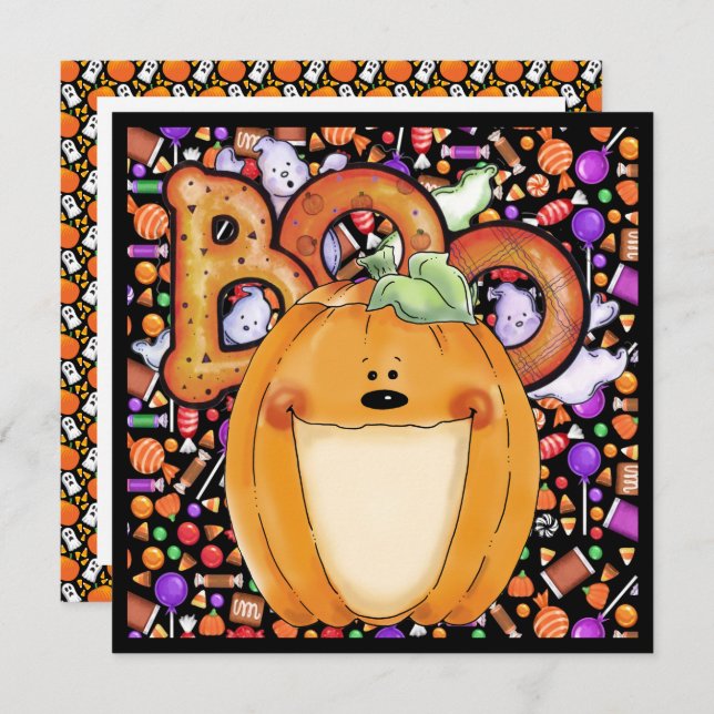 Inbjudan till halloween fest (Fram/baksida)