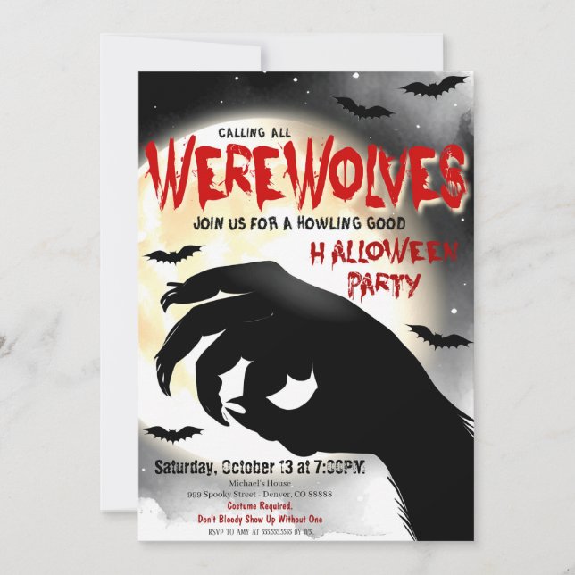 Inbjudan till halloween fest (Framsida)