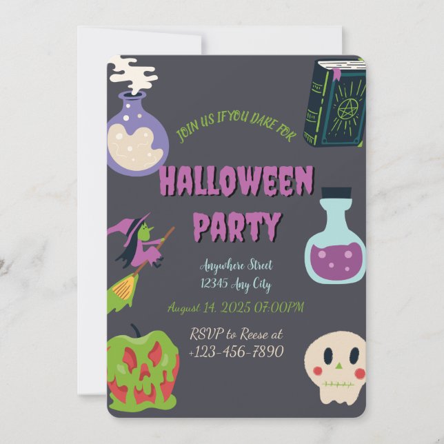 Inbjudan till halloween fest (Framsida)