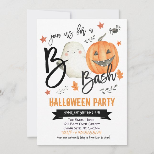 Inbjudan till halloween fest, Boo Bash Inbjudan (Framsida)