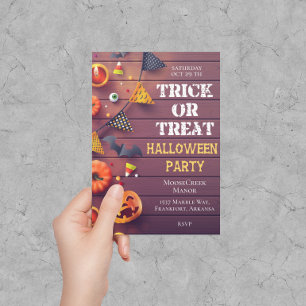 Inbjudan till halloween fest Bus eller godis