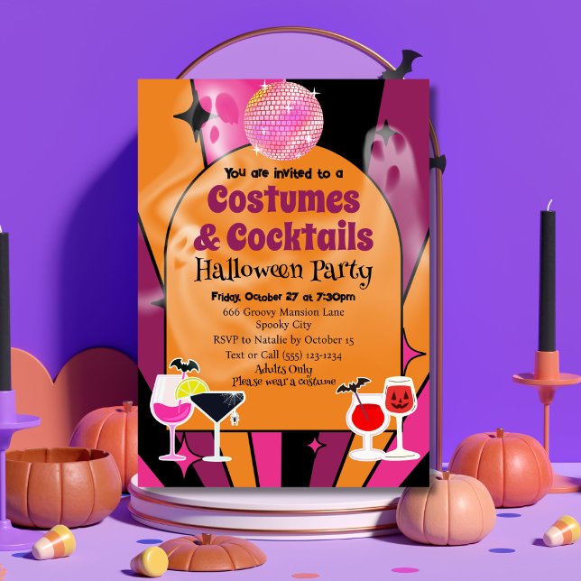 Inbjudan till Halloween fest Costumes and Cocktail (Skapare uppladdad)