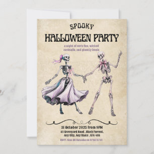 Inbjudan till halloween fest - Dancing Skeletons