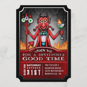 Inbjudan till halloween fest Devilish Bra Time Rol